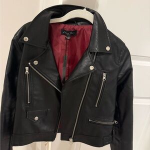 Love Tree Black Leather Biker Jacket